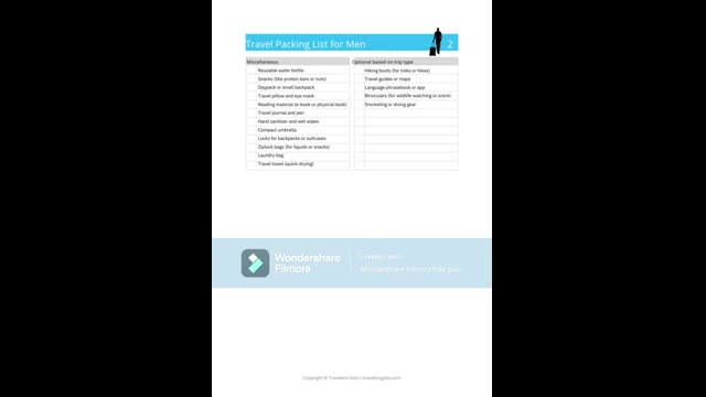 Essential Travel Packing List for 1 to 99 Years Old