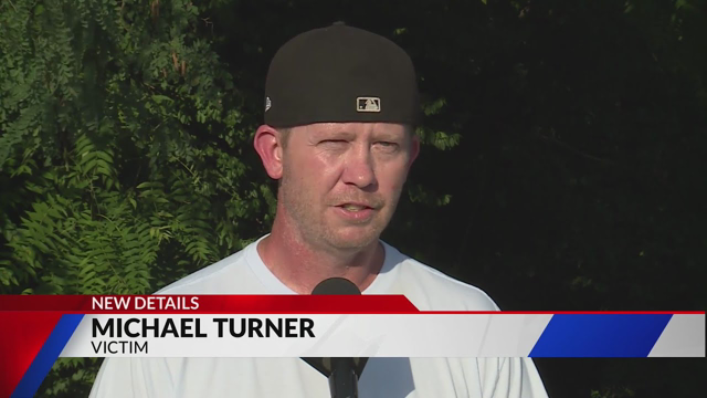 'Luckily, the blade only left a little mark,' victim in machete attack speaks out as suspect still o