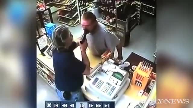 Robber pulls gun, liquor store clerk is faster