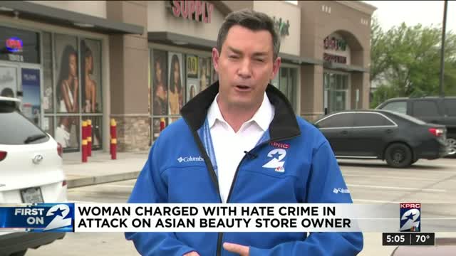 Woman charged with hate crime in attack on Asian beauty store owner