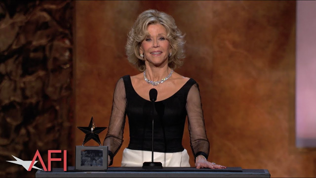 Jane Fonda accepts the AFI Life Achievement Award