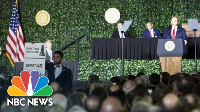 Watch: Protester Interrupts Donald Trump In Jamestown | NBC News