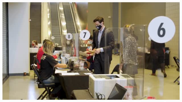 Jon Ossoff Votes Early in Atlanta, GA