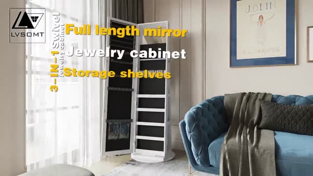 LVSOMT 360° SWIVEL JEWELRY CABINET