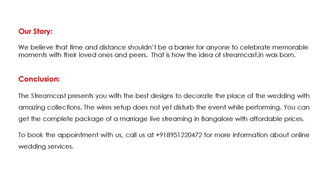 How is the wedding online presented across the world - streamcast.in