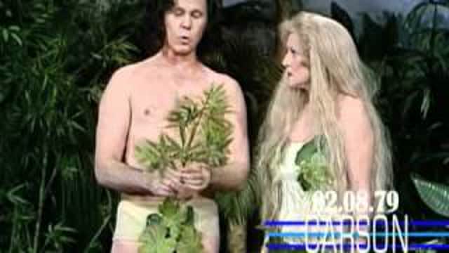 Betty White & Johnny Carson in Funny Skit as Adam and Eve on Johnny Carson's Tonight Show, 1979