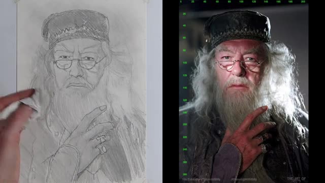 How to Draw Professor Albus Dumbledore for Beginners (Michael Gambon in the Harry Potter Movies)