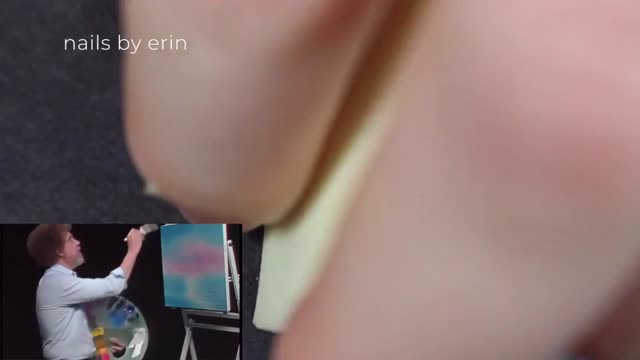 Following a Bob Ross Tutorial on my nails! | NailsByErin