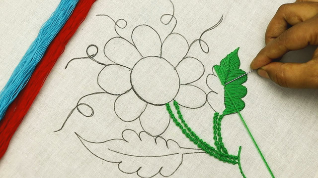 Latest fantasy flower embroidery design with Needle Weaving Stitch #StayHome #StaySafe