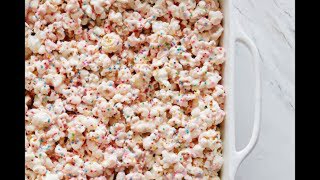 White Chocolate Marshmallow Popcorn Treats