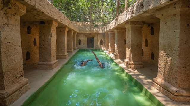 Building The Most Mysterious Deep Slide To Underground Swimming Pool Mansion