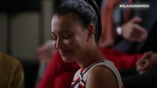 The cast of Glee pays tribute to Naya Rivera & Santana Lopez at the 32nd Annual GLAAD Media Awards