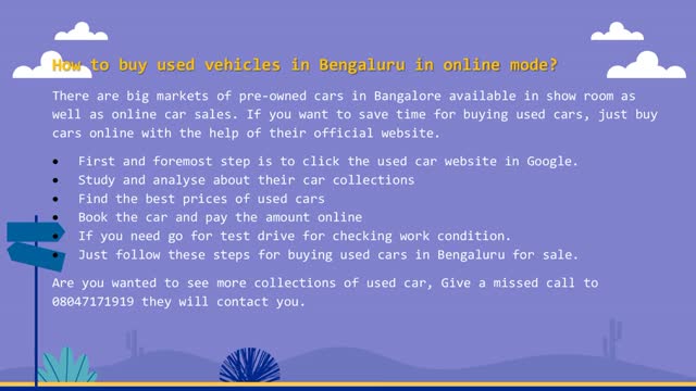 Buy Used Cars Or Sell a Car In Bangalore - Gigacars.com