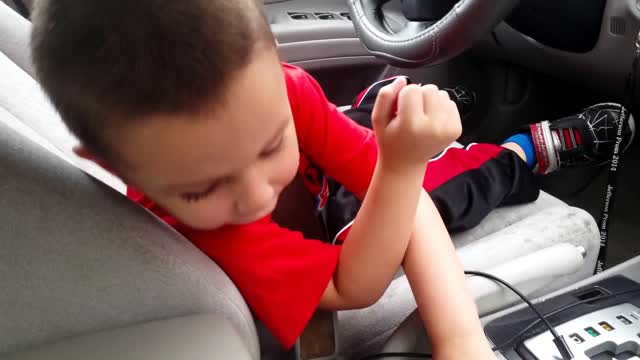 the four year old driver..