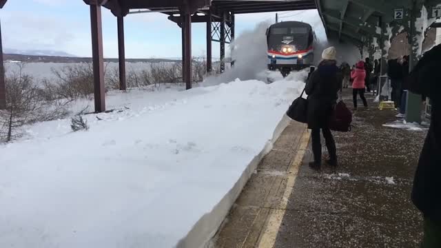 Amtrak Snow-mo Collision