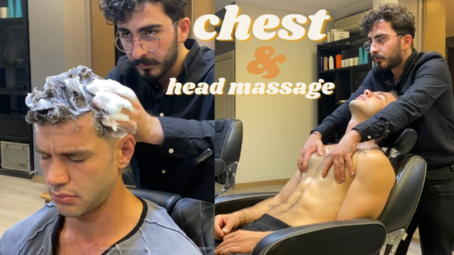 ASMR Chest Massage / ASMR Foam Head Massage / Barber ASMR Sleep Therapy / ASMR Coiffeur