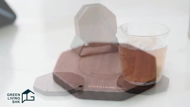 Hand crafted wood coasters for drinks with holder