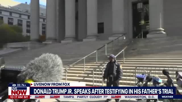 Trump fraud trial: Don Jr. speaks after testifying, calls case a "circus" | LiveNOW from FOX