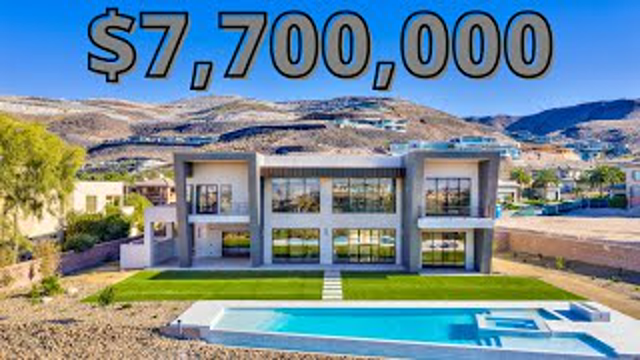 Ultra Modern Estate Las Vegas Strip View 7741 Sqft, 5BD, Den, Loft, 7BA, 4CAR, Pool, SPA Guard Gated