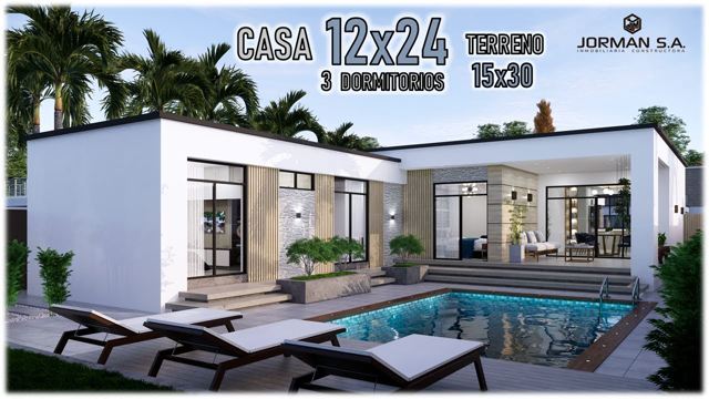 Simple House Design | Modern | 12x24m | 3 Bedrooms