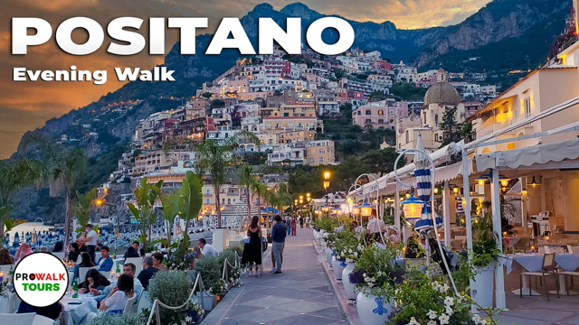 Positano Evening Walk - Amalfi Coast - With Captions