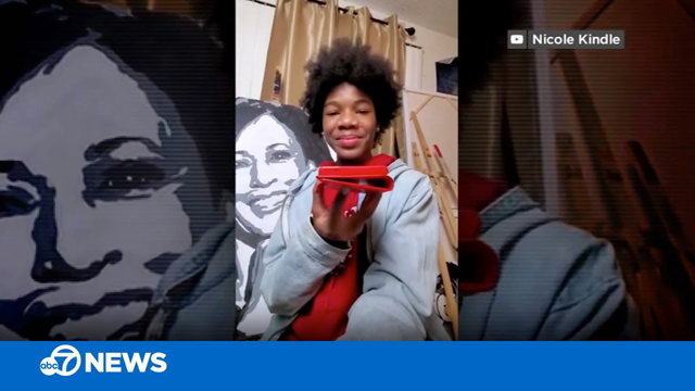 Kamala Harris calls CA teen who painted portrait of VP-elect