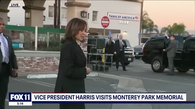 Kamala Harris visits Monterey Park shooting scene