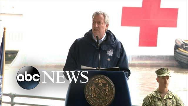 The USNS Comfort arrives in New York City