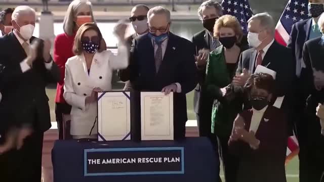 LIVE: Pelosi and Schumer Sign Biden's $1.9 Trillion Covid Stimulus Bill
