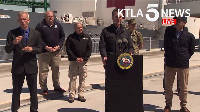 Coronavirus: L.A. Mayor Garcetti, CA Gov. Newsom provide update on Mercy hospital ship, COVID-19