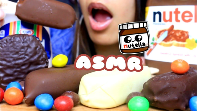 ASMR DESSERT NUTELLA + MARSHMALLOW FLUFF + M&M CHOCOLATE EATING SOUND 먹는 먹방 리얼사운드 NO TALKING MUKBANG