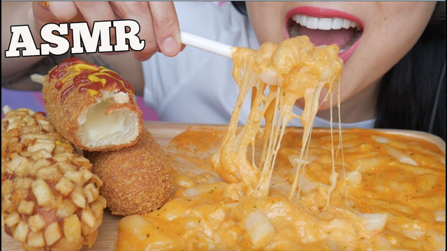 ASMR CHEESY Corndogs + EXTREME CHEESY Rice Cake *Tteokbokki (EATING SOUNDS) NO TALKING | SAS-ASMR