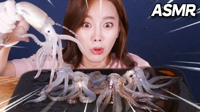 [Mukbang ASMR] 춤추는 산오징어🦑(Dancing Live Squid) Raw Squid + Braised Squid | Eatingshow EatingSound
