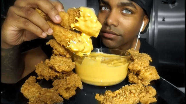 ASMR CHEESY KFC CHICKEN TENDERS  MUKBANG (No Talking) EATING SOUNDS